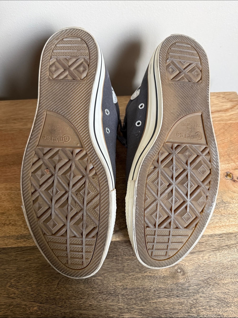 Converse Men’s Gray High-Top Canvas Sneakers with White Toe Cap - Picture 3 of 8